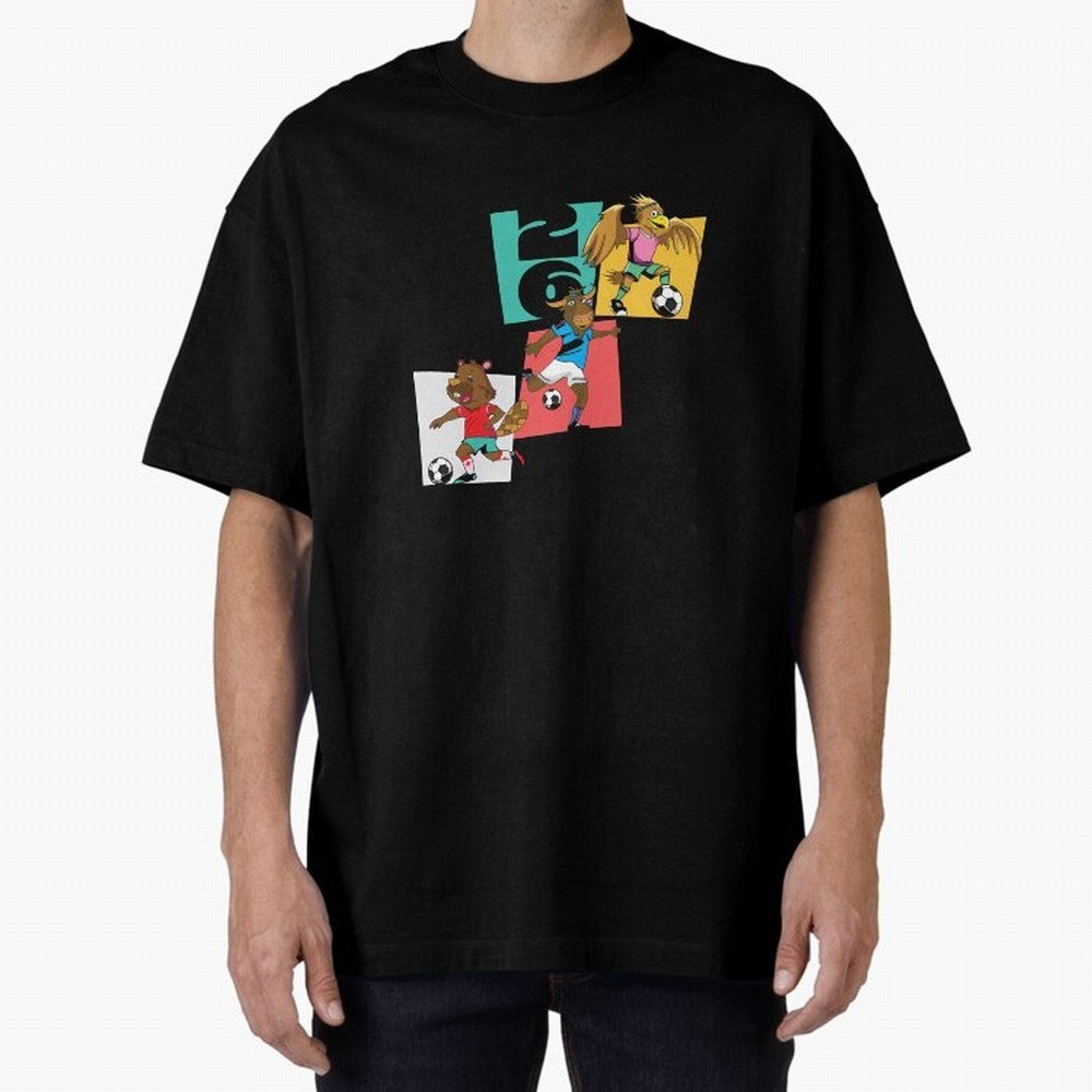North America Mascots 2 T-Shirt_83568192 Oversized T-Shirt Feel International Energy from FIFA World Cup 2026 USA Canada Mexico for Fans of Mbappe and Argentina, France and Brazil, Bringing Goal Celebration Energy, Supporter Heritage, Football