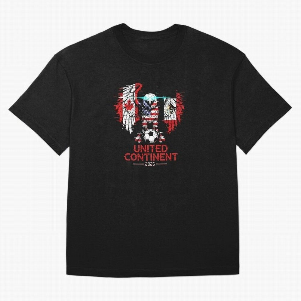 Glitched North America Eagle World Cup Soccer 2026 T-Shirt_83958408 Oversized T-Shirt Showcase FIFA World Cup 2026 USA Canada Mexico Spirit, Capturing Portugal, Spain and Germany, Neymar, Vintage Soccer Flavor, Modern Football Stars, National Flags