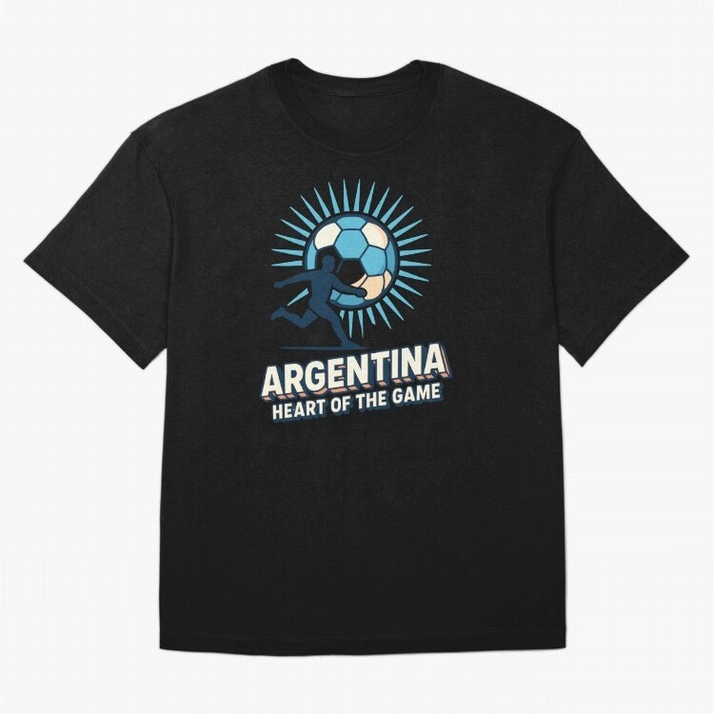 Argentina Heart of the Game ¨C Retro Soccer Fan Design Oversized T-Shirt Show Love for Legendary Goals in FIFA World Cup 2026 Spirit, Driven by France, CR7 and Messi, Fan Favorite Moments, National Team Passion, Big Match Drama and Soccer History;