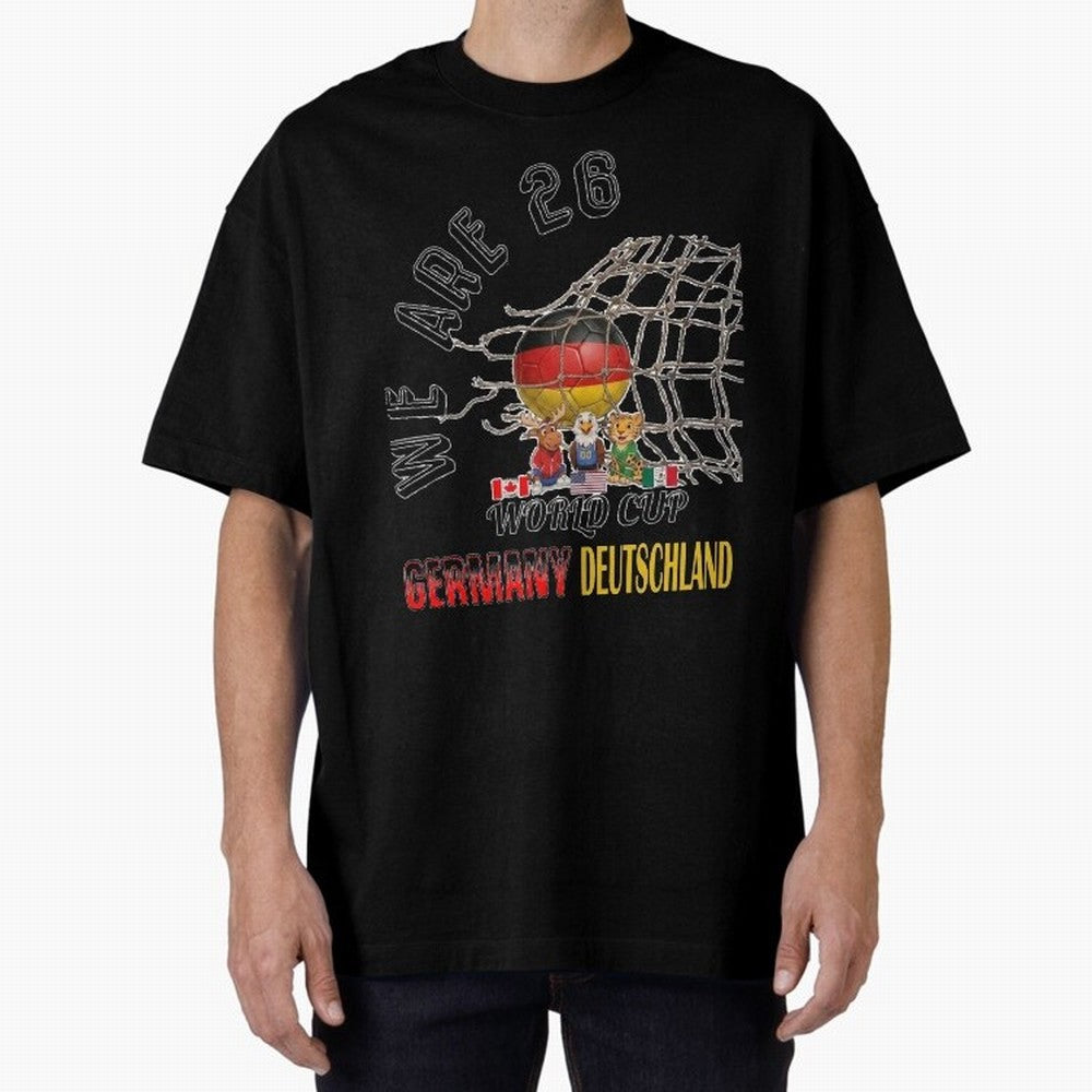 World cup 26 - Germany Oversized T-Shirt Honor Champions and Dreams in the FIFA World Cup 2026 USA Canada Mexico Journey through Cristiano Ronaldo, Haaland and CR7 Highlights, Portugal, Spain and Germany Pride, Worldwide Fan Energy, Dramatic Goals,