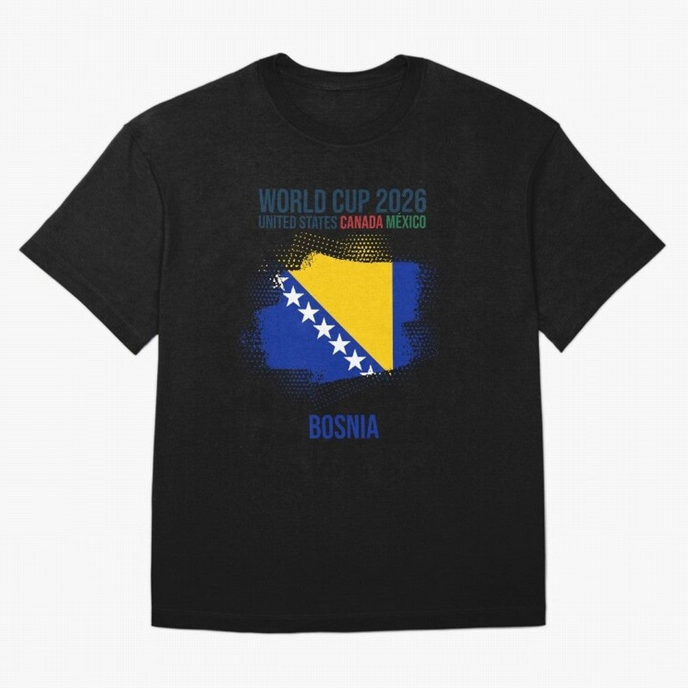 BOSNIA WORLD CUP 2026 Oversized T-Shirt Join the Global Buzz around Global Football Passion for FIFA World Cup 2026 Group Stage, Celebrating Messi, Neymar and Mbappe, England and Germany, Stadium Chants, National Pride, Trophy Dreams and