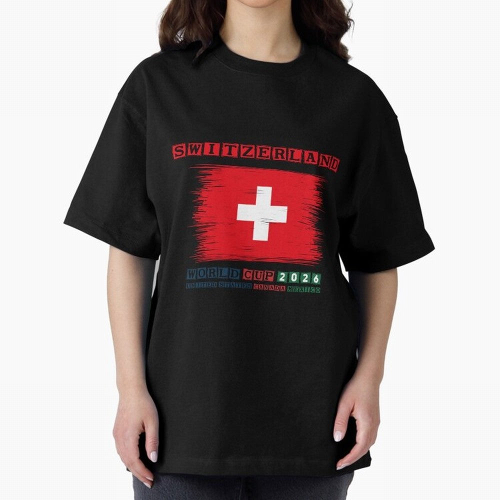 SWETZERLAND WORLD CUP 2026 Oversized T-Shirt Unlock FIFA World Cup 2026 Centered on CR7 and Messi, Argentina Energy, Game Day Rituals, Football Legends, Country Pride and the Road to the Final; Made for Die Hard Supporters, Soccer Lovers, Game Day