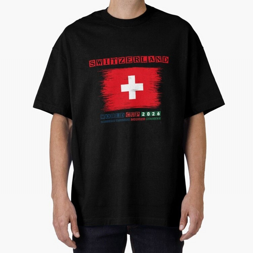SWETZERLAND WORLD CUP 2026 Oversized T-Shirt Unlock FIFA World Cup 2026 Centered on CR7 and Messi, Argentina Energy, Game Day Rituals, Football Legends, Country Pride and the Road to the Final; Made for Die Hard Supporters, Soccer Lovers, Game Day