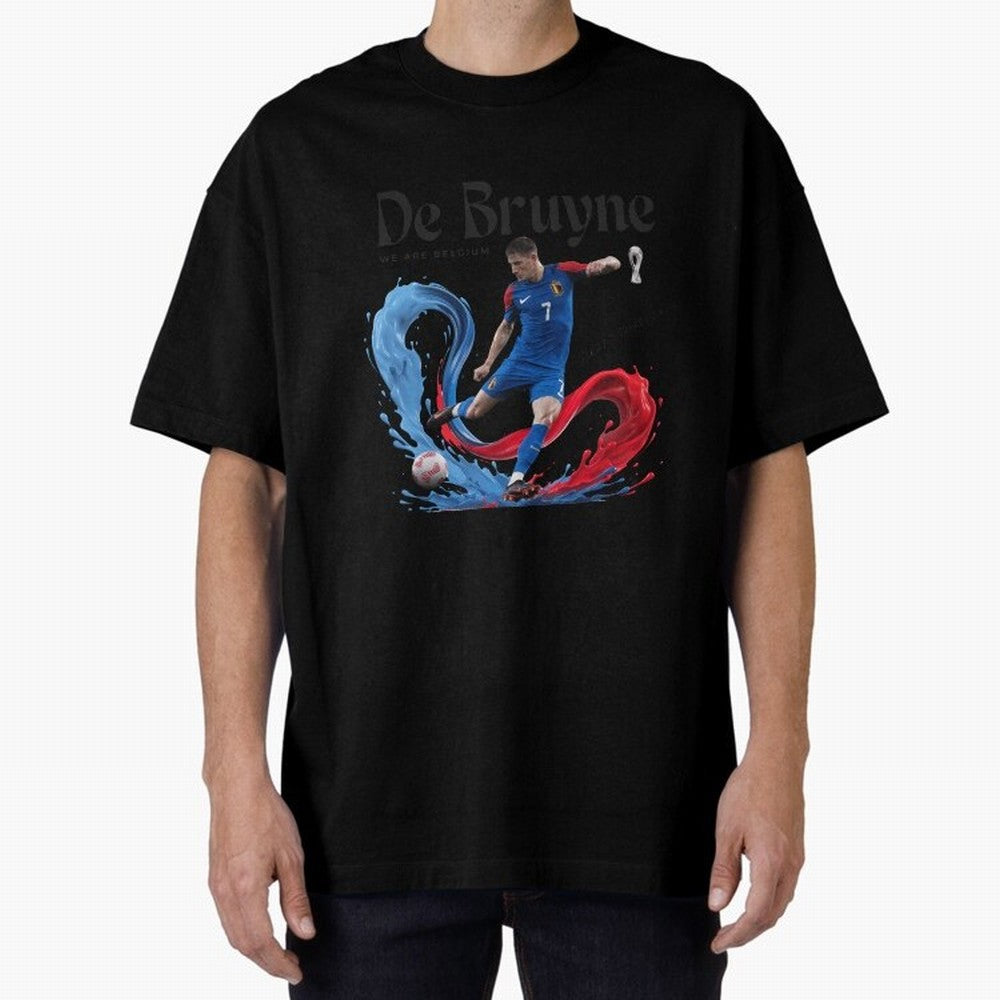 De Bruyne - We are Belgium Oversized T-Shirt Represent Football Lovers during Match Day Hype around FIFA World Cup 2026 Group Stage, Neymar, Haaland and Cristiano Ronaldo, Netherlands, Football Festival Excitement, Trophy Ambitions, Country