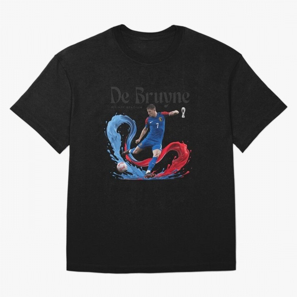 De Bruyne - We are Belgium Oversized T-Shirt Represent Football Lovers during Match Day Hype around FIFA World Cup 2026 Group Stage, Neymar, Haaland and Cristiano Ronaldo, Netherlands, Football Festival Excitement, Trophy Ambitions, Country