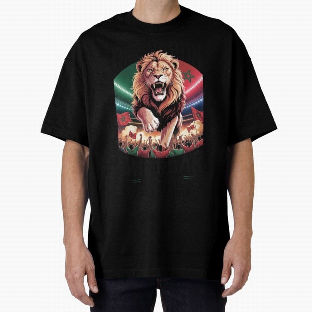 Morocco Football - One Nation, One Roar Oversized T-Shirt Celebrate Supporters United by the FIFA World Cup 2026 USA Canada Mexico Journey through Neymar, Haaland and Cristiano Ronaldo Highlights, Portugal Pride, Vintage Soccer Flavor, Modern