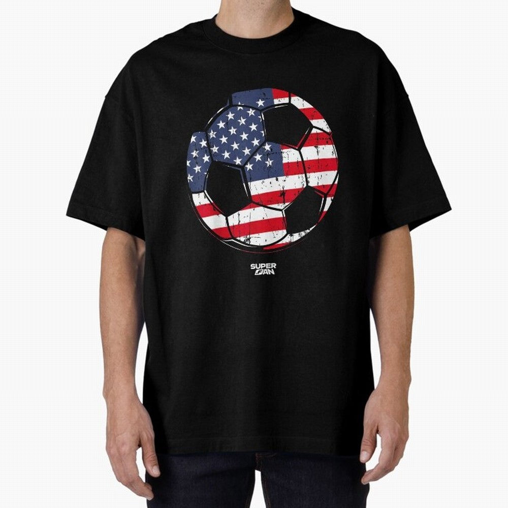 2026 USA Soccer Fan World Cup Oversized T-Shirt Stand with the FIFA World Cup 2026 Group Stage Journey through Mbappe Highlights, Argentina, France and Brazil Pride, Retro Football Energy, Iconic Rivalries, Trophy Chase Drama and Stadium