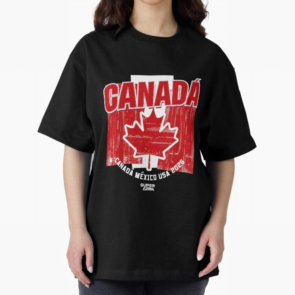 2026 Canada Soccer Fan World Cup Oversized T-Shirt Celebrate Fan Favorites in FIFA World Cup 2026 Spirit, Connected to Germany, Messi, CR7 and Mbappe, Supporter Pride, Iconic Celebrations, Legendary Names and Global Match Day Energy; Ideal for