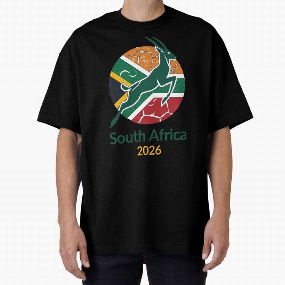 South Africa 2026 Oversized T-Shirt Celebrate National Team Dreams in FIFA World Cup 2026 Group Stage with Messi, Brazil, Portugal and Argentina Energy, Goal Celebration Energy, Supporter Heritage, Football Icons and Worldwide Tournament Joy;