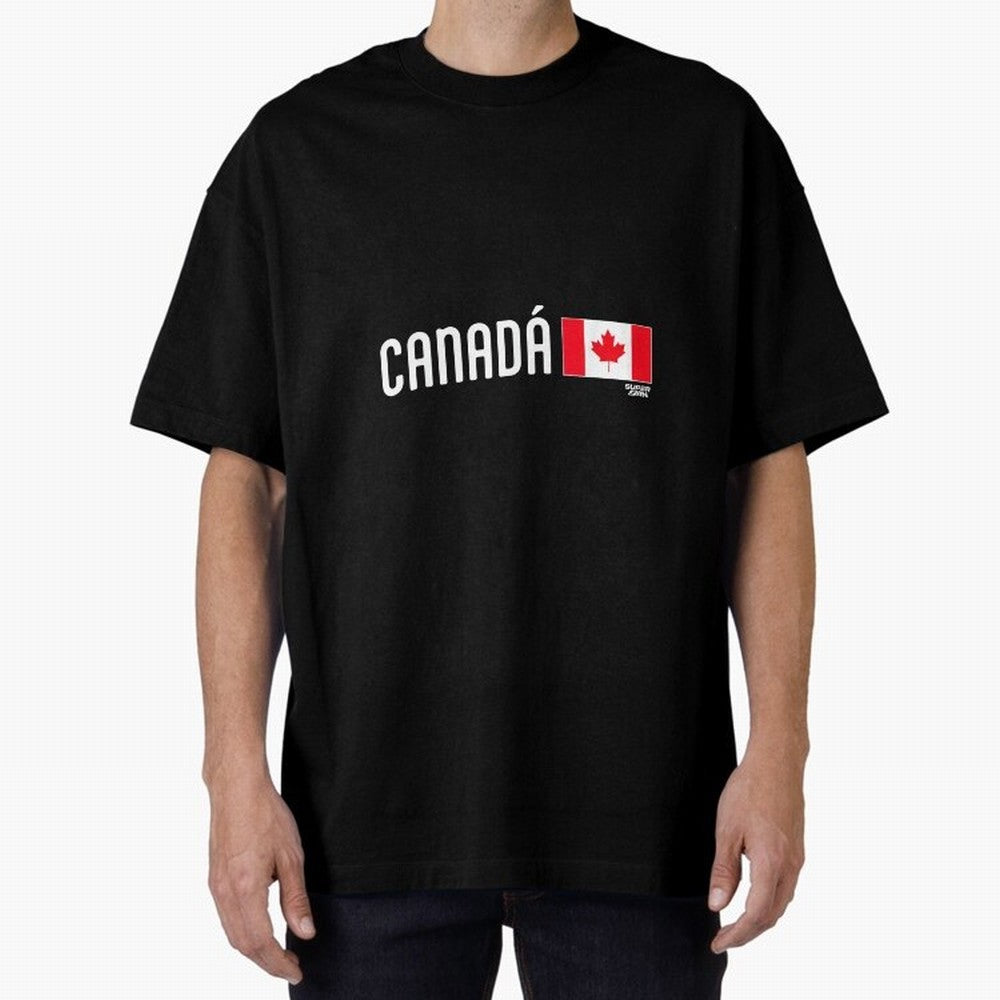 2026 Canada Soccer Fan World Cup Oversized T-Shirt Stand with the FIFA World Cup 2026 USA Canada Mexico Journey through CR7 and Messi Highlights, Portugal Pride, Soccer Culture, Superstar Moments, National Team Dreams and Competitive Fire; Great