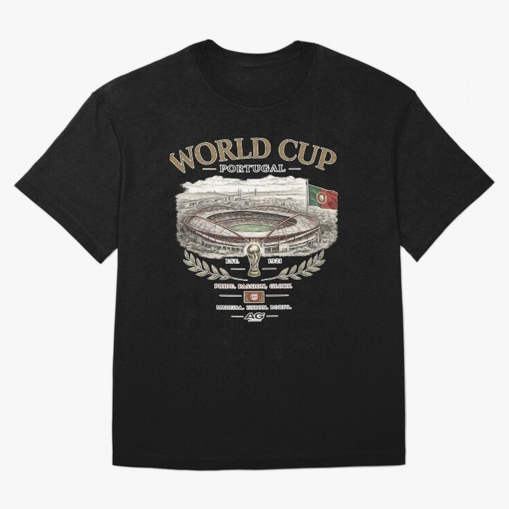 Portugal World Cup Estadio Da Luz Oversized T-Shirt Celebrate Football Dreams Across FIFA World Cup 2026 USA Canada Mexico for Fans of Mbappe and Neymar and Argentina and Brazil, Bringing Football Passion, Legendary Performances, Festival Vibes and