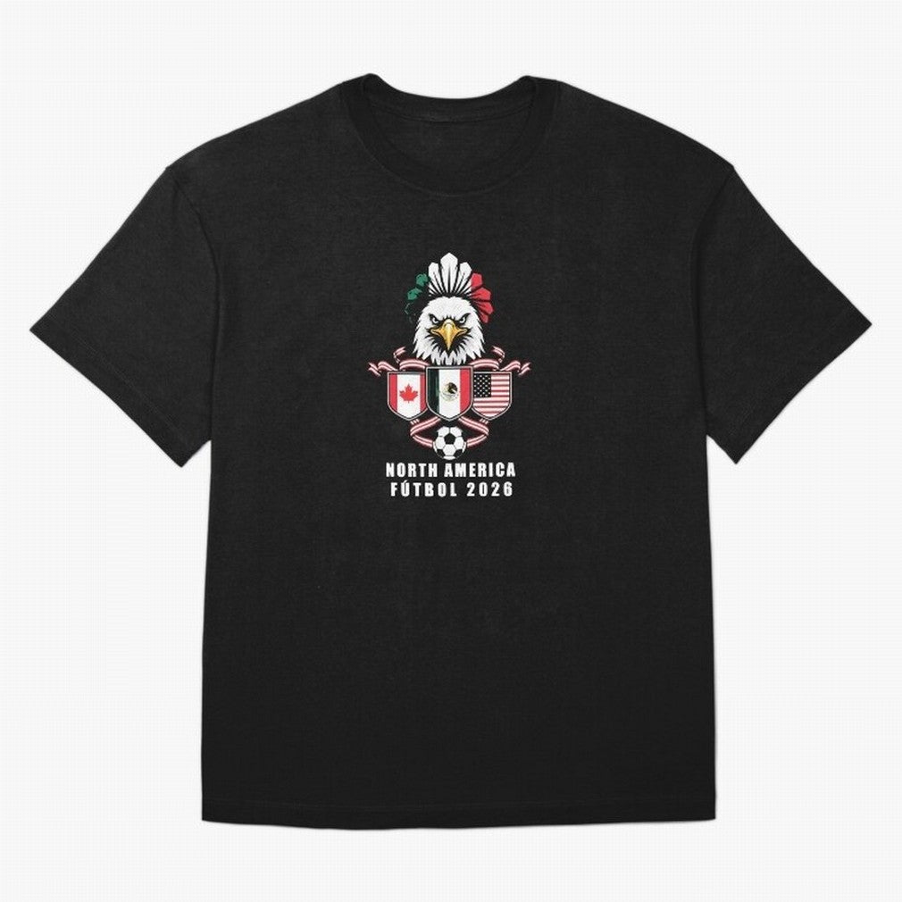 North America Football Spirit 2026 T-Shirt_82768088 Oversized T-Shirt Celebrate National Team Dreams in Global Football Passion for FIFA World Cup 2026, Inspired by Haaland, Argentina and Brazil, Football Passion, Legendary Performances, Festival