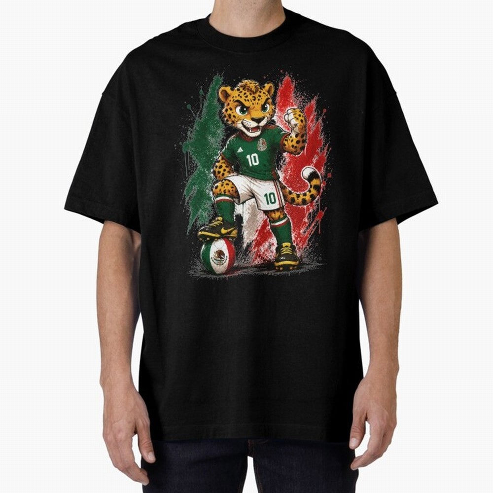 Mexico Fifa Mundial Oversized T-Shirt Enjoy the Biggest Football Party of FIFA World Cup 2026 for Fans of Messi and Cristiano Ronaldo and Netherlands, Bringing Football Passion, Legendary Performances, Festival Vibes and Supporter Community; Ideal
