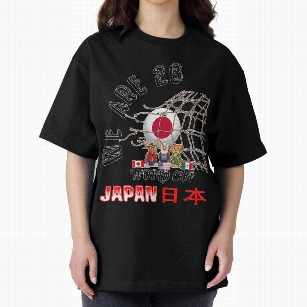 World cup 26 - Japan Oversized T-Shirt Celebrate the Magic of the FIFA World Cup 2026 Group Stage Journey through Messi, CR7 and Mbappe Highlights, Brazil, Portugal and Argentina Pride, Football History, Final Match Energy, Crowd Noise and Once in