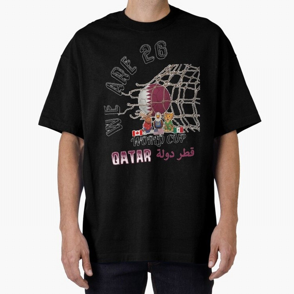 World cup 26 - Qatar Oversized T-Shirt Turn Football Passion into Match Day Hype around FIFA World Cup 2026 USA Canada Mexico, Cristiano Ronaldo, Haaland and CR7, Germany, Global Supporter Spirit, Legendary Goals, National Colors and Tournament