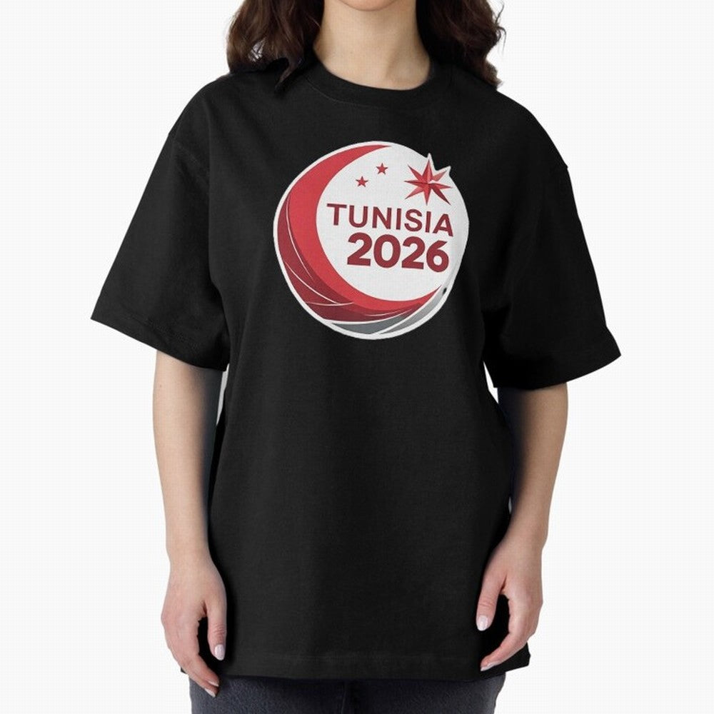 Tunisia 2026 Oversized T-Shirt Cheer through Every Moment of FIFA World Cup 2026 USA Canada Mexico Celebrating Mbappe and Neymar, Portugal, Spain and Germany Energy, Champion Mindset, Group Stage Buzz, Knockout Tension and Passionate Fan Culture;