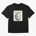 Go Argentina Soccer Ball Flag | Argentinian Football Fan Graphic Tee Oversized T-Shirt Back Your Heroes with the FIFA World Cup 2026 Group Stage Journey through CR7 and Messi Highlights, Argentina and Brazil Pride, Football Festival Excitement,