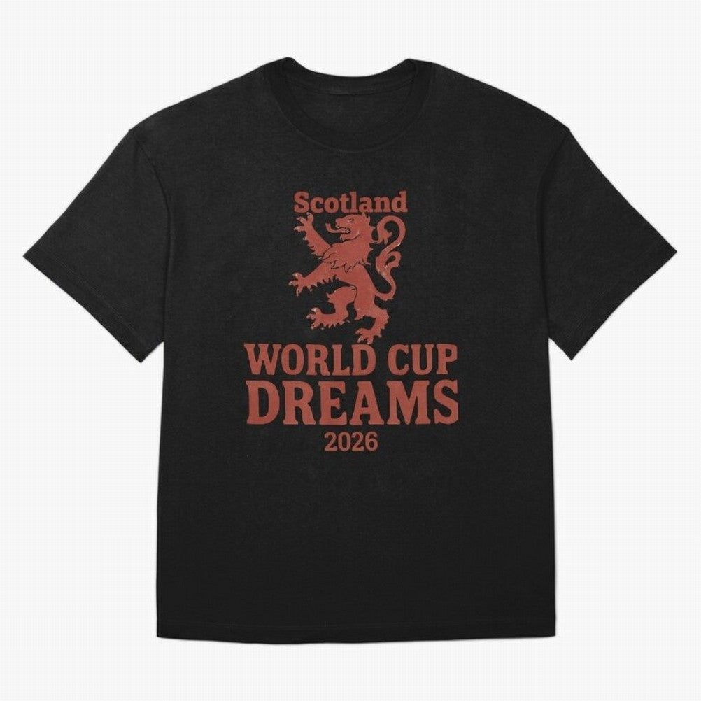 Scotland World Cup Dreams 2026 Oversized T-Shirt Celebrate Global Passion for FIFA World Cup 2026 Built around CR7 and Messi, Spain Energy, Football Festival Excitement, Trophy Ambitions, Country Rivalries and Star Player Buzz; Ideal for Passionate