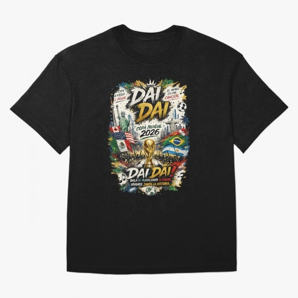 DAI DAI DESIGN FIFA 2026 Oversized T-Shirt Share FIFA World Cup 2026 Driven by Mbappe, France Energy, Vintage Soccer Flavor, Modern Football Stars, National Flags and Final Night Emotion; Ideal for Fans Who Follow Messi, Cristiano Ronaldo, CR7,