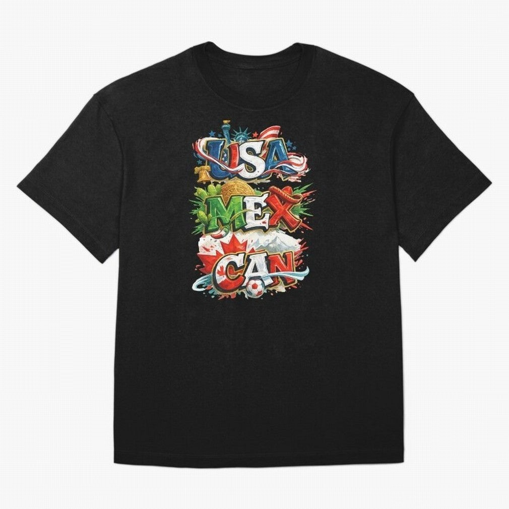 World Cup 2026 USA Canada Mexico Oversized T-Shirt Live the Energy of Global Football Passion for FIFA World Cup 2026, Centered on Messi, CR7 and Mbappe, Portugal, Worldwide Fan Energy, Dramatic Goals, Stadium Lights and Championship Celebrations;