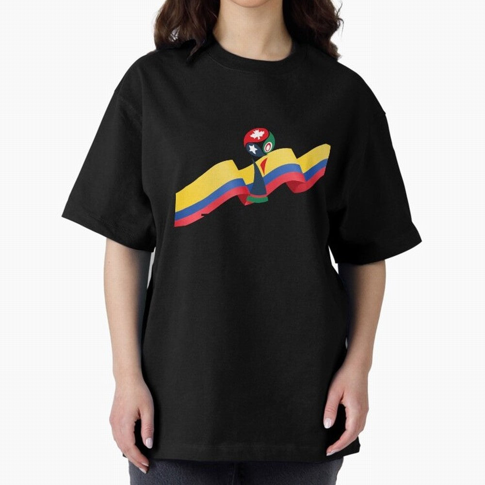 World Cup 2026 Team Colombia Oversized T-Shirt Share Global Football Passion for FIFA World Cup 2026, Highlighting Cristiano Ronaldo, Netherlands, Football Festival Excitement, Trophy Ambitions, Country Rivalries and Star Player Buzz; Perfect for