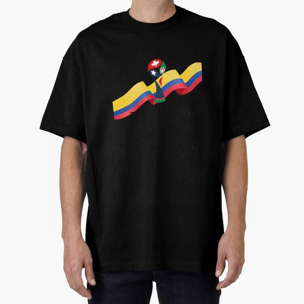 World Cup 2026 Team Colombia Oversized T-Shirt Share Global Football Passion for FIFA World Cup 2026, Highlighting Cristiano Ronaldo, Netherlands, Football Festival Excitement, Trophy Ambitions, Country Rivalries and Star Player Buzz; Perfect for