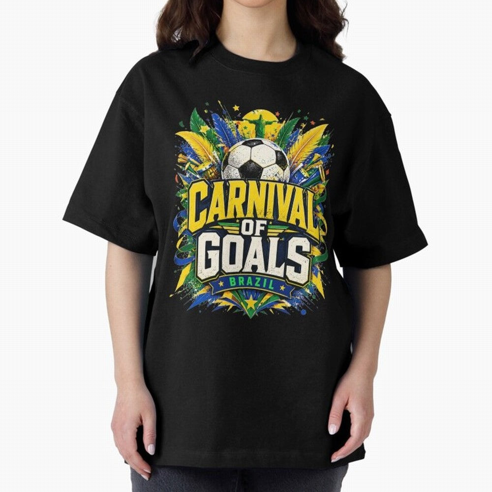 Carnival of Goals Brazil World Cup 2026 tshirt Oversized T-Shirt Celebrate the Biggest Stage of the FIFA World Cup 2026 Group Stage Journey through Neymar Highlights, England and Germany Pride, Sports Nostalgia, International Competition, Famous