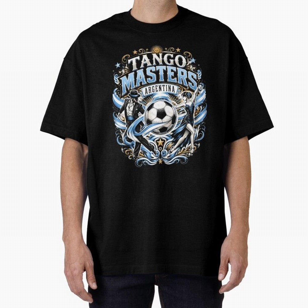 Tango Masters Argentina World Cup 2026 Oversized T-Shirt Feel the Roar of Match Day Hype around FIFA World Cup 2026 USA Canada Mexico, Mbappe, Argentina, France and Brazil, Classic Soccer Heritage, Championship Pressure, Fan Loyalty and