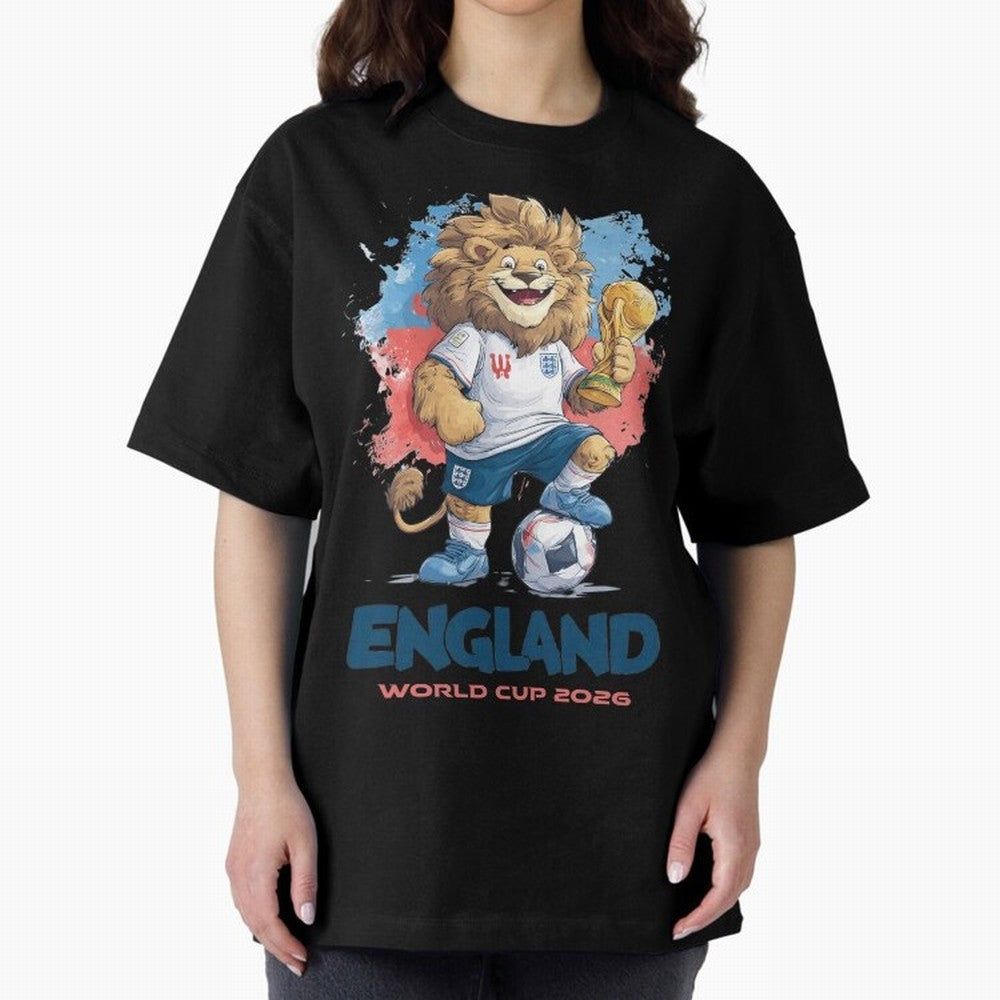 England - World Cup 2026 Oversized T-Shirt Join Supporters Worldwide for Match Day Hype around FIFA World Cup 2026, Haaland and Mbappe, Portugal, Spain and Germany, Football Festival Excitement, Trophy Ambitions, Country Rivalries and Star Player