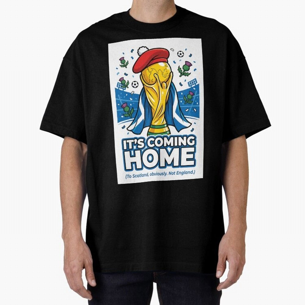 It's Coming Home Oversized T-Shirt Relive FIFA World Cup 2026 USA Canada Mexico Spirit, Celebrating England, France and Netherlands, Neymar, Vintage Soccer Flavor, Modern Football Stars, National Flags and Final Night Emotion; Created for Match Day