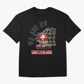 World cup 26 - Switzerland Oversized T-Shirt Show Championship Spirit for Global Football Passion for FIFA World Cup 2026 Group Stage, Made for CR7 and Messi, England, France and Netherlands, Global Supporter Spirit, Legendary Goals, National