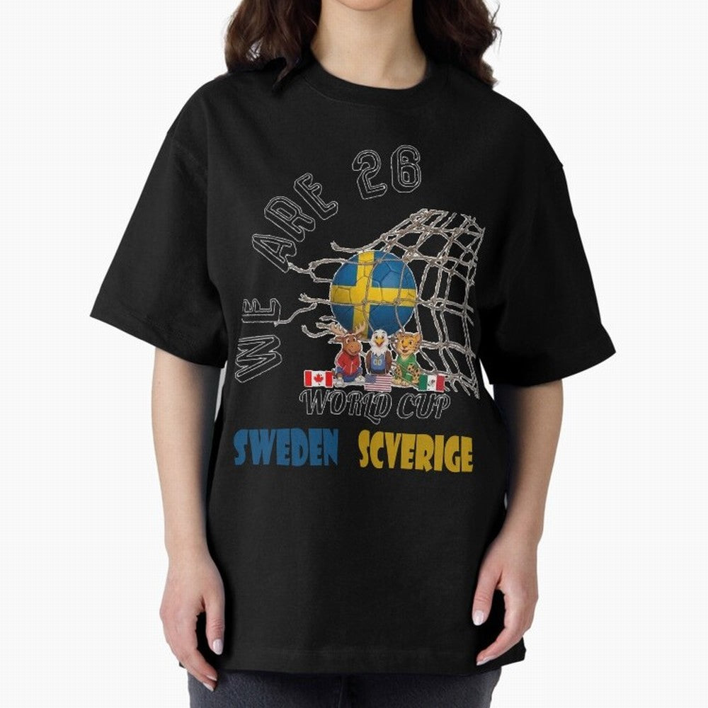 World cup 26 - Sweden Oversized T-Shirt Bring a Champion Mindset to FIFA World Cup 2026 Group Stage for Fans of Haaland and Mbappe and Portugal, Bringing Game Day Rituals, Football Legends, Country Pride and the Road to the Final; Made for Die Hard