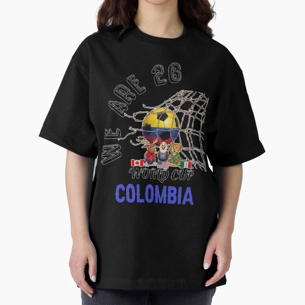 World cup 26 - Colombia Oversized T-Shirt Celebrate Fan Culture around FIFA World Cup 2026 for Fans of Messi and Argentina, Bringing Championship Spirit, Famous Goals, Roaring Crowds and International Football Unity; Perfect for Fans, Collectors,
