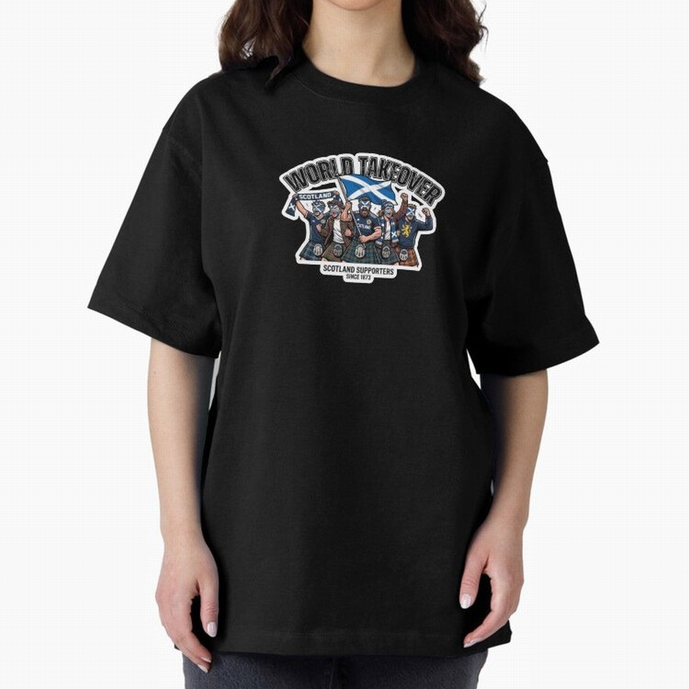 Scotland Soccer Fans Tartan Power Sticker 2026 Football Supporters Oversized T-Shirt Feel the Roar of FIFA World Cup 2026 Group Stage Filled with Haaland, France Energy, Soccer Culture, Superstar Moments, National Team Dreams and Competitive Fire;
