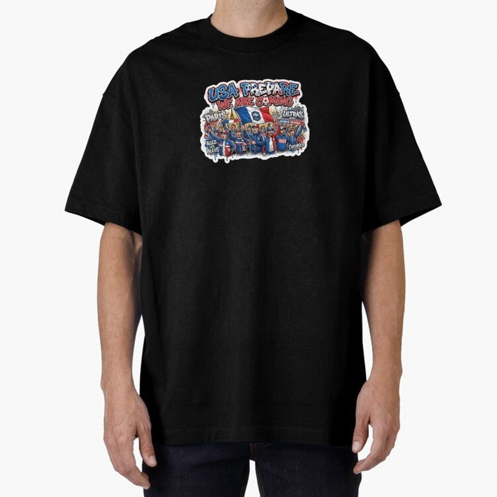 France Soccer Fans 2026 Sticker We Are Coming Oversized T-Shirt Feel the Trophy Chase of FIFA World Cup 2026 USA Canada Mexico Inspired by CR7, Germany Energy, Retro Football Energy, Iconic Rivalries, Trophy Chase Drama and Stadium Atmosphere; Made