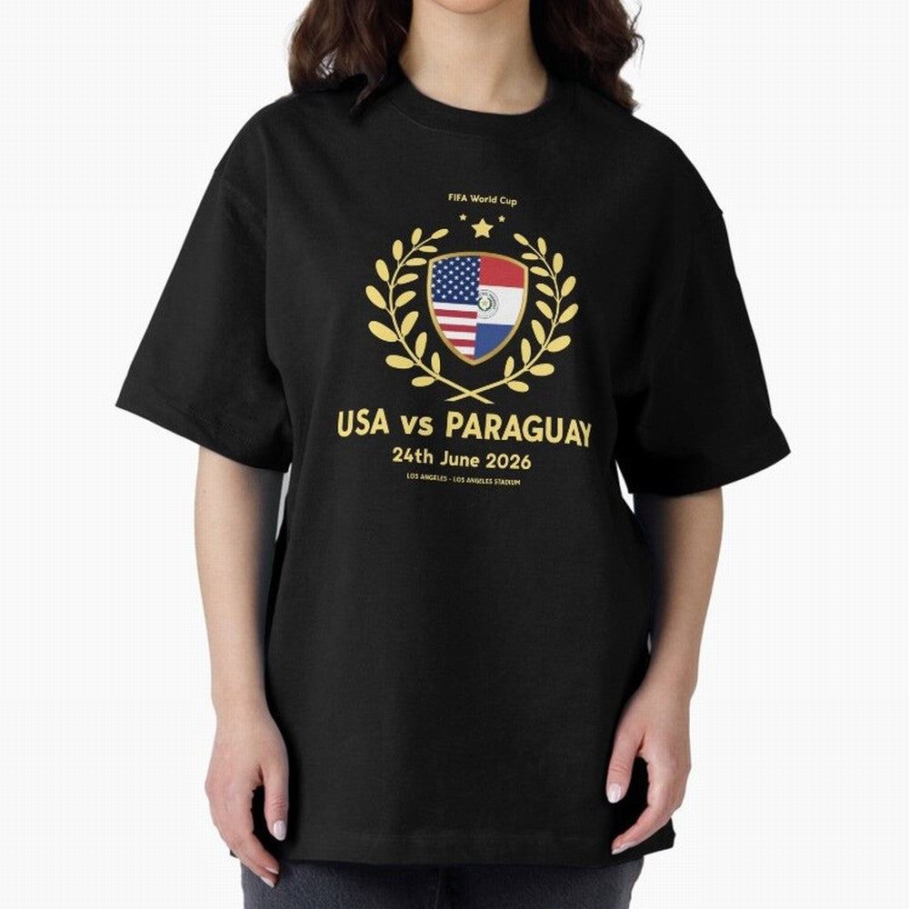 Copy of FIFA World Cup - USA v Paraguay Oversized T-Shirt Get Ready for FIFA World Cup 2026 for Fans of Haaland and Mbappe and England, Bringing Game Day Rituals, Football Legends, Country Pride and the Road to the Final; Perfect for Fans,