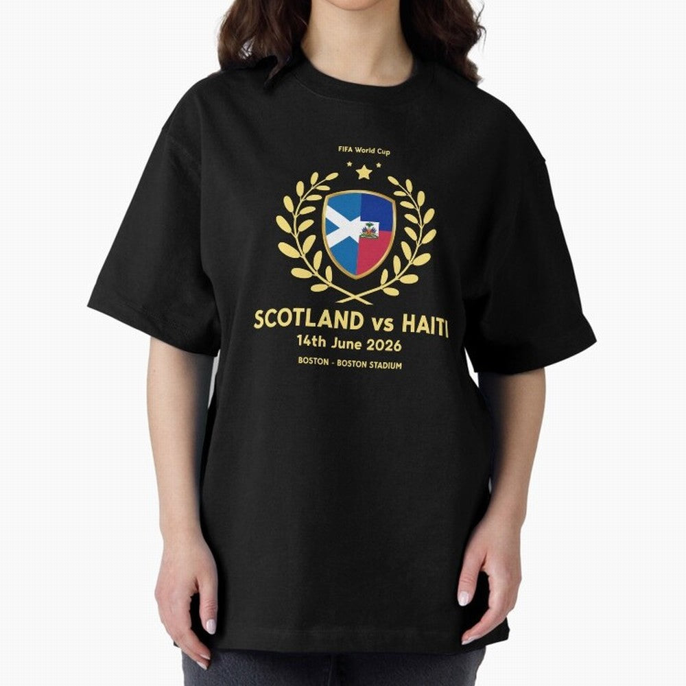 FIFA World Cup - Scotland v Haiti Oversized T-Shirt Follow the Final Road of the FIFA World Cup 2026 Journey through Messi, Neymar and Mbappe Highlights, England and Germany Pride, Champion Mindset, Group Stage Buzz, Knockout Tension and Passionate