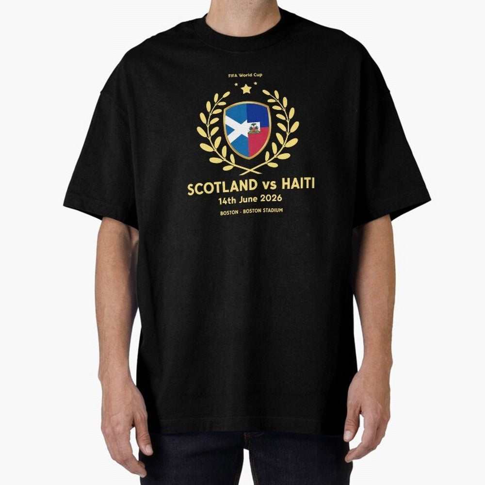 FIFA World Cup - Scotland v Haiti Oversized T-Shirt Follow the Final Road of the FIFA World Cup 2026 Journey through Messi, Neymar and Mbappe Highlights, England and Germany Pride, Champion Mindset, Group Stage Buzz, Knockout Tension and Passionate