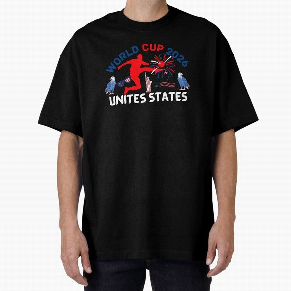 World cup 2026 unisex T-shirt World cup soccer North America 2026 Soccer World cup 26 USA Oversized T-Shirt Honor FIFA World Cup 2026 Group Stage for Fans of CR7 and Spain and Netherlands, Bringing Goal Celebration Energy, Supporter Heritage,