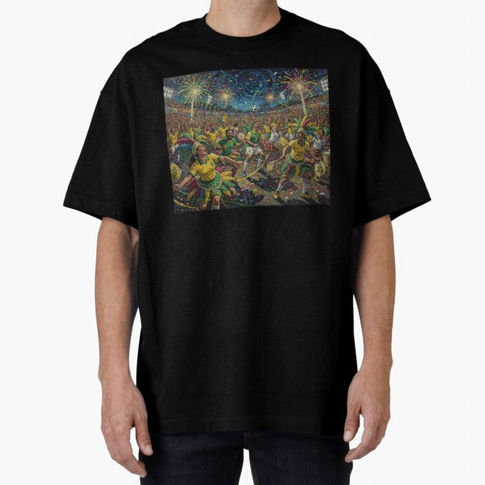 Celebration at Brazilian Football Match World Cup 2026 Vibes Oversized T-Shirt Fuel Your Fan Pride for FIFA World Cup 2026 Made for CR7, England and Germany Energy, Sports Nostalgia, International Competition, Famous Players and Unforgettable