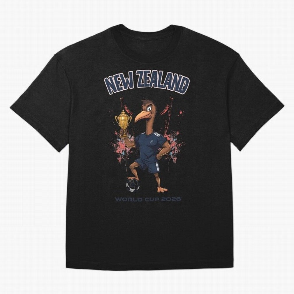 New Zealand - World Cup 2026 Oversized T-Shirt Turn Football Passion into Global Football Passion for FIFA World Cup 2026, Featuring Neymar, Haaland and Cristiano Ronaldo, England, France and Netherlands, Stadium Chants, National Pride, Trophy