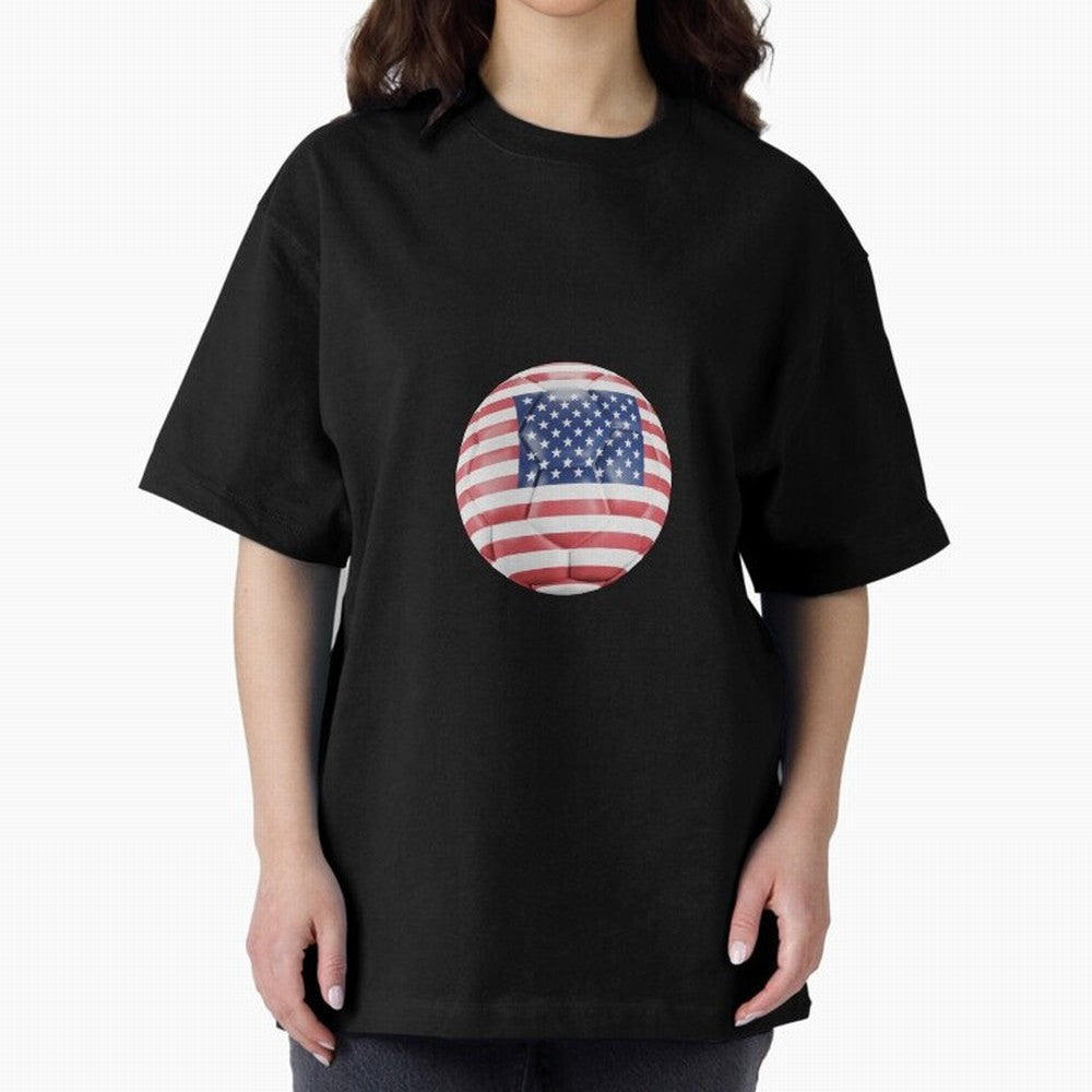 USA Soccer Oversized T-Shirt Carry the FIFA World Cup 2026 Group Stage Journey through Haaland and Mbappe Highlights, Spain and Netherlands Pride, Sports Nostalgia, International Competition, Famous Players and Unforgettable Victories; Great for