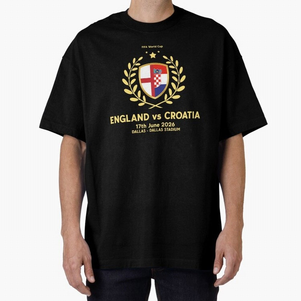 FIFA World Cup - England v Croatia Oversized T-Shirt Celebrate Golden Goal Energy in FIFA World Cup 2026 Spirit, Driven by Argentina, France and Brazil, Cristiano Ronaldo, Haaland and CR7, Goal Celebration Energy, Supporter Heritage, Football Icons