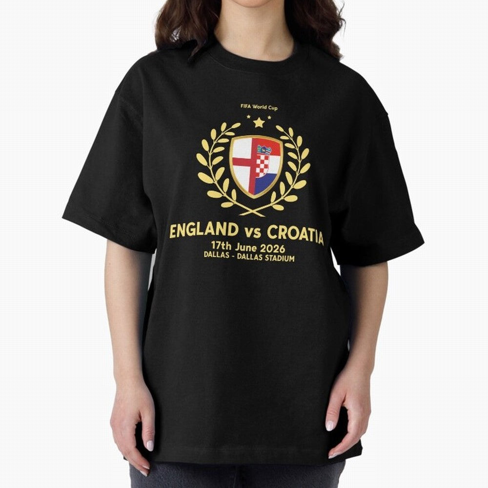 FIFA World Cup - England v Croatia Oversized T-Shirt Celebrate Golden Goal Energy in FIFA World Cup 2026 Spirit, Driven by Argentina, France and Brazil, Cristiano Ronaldo, Haaland and CR7, Goal Celebration Energy, Supporter Heritage, Football Icons