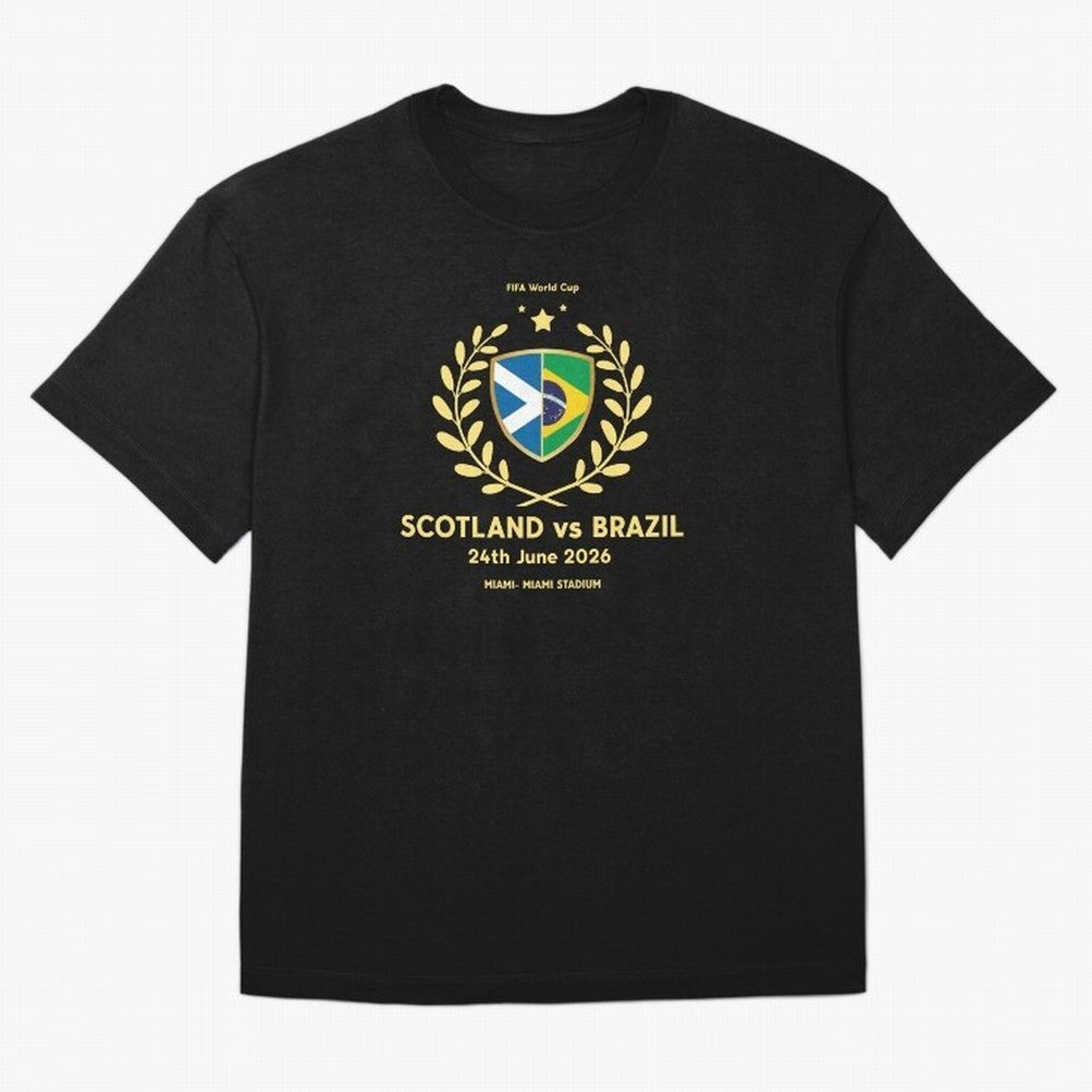 FIFA World Cup - Scotland v Brazil Oversized T-Shirt Back the Journey through FIFA World Cup 2026 Group Stage for Fans of Neymar, Haaland and Cristiano Ronaldo and Argentina and Brazil, Bringing Football Festival Excitement, Trophy Ambitions,