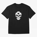 Soccer Skull in Goal Net - Dark Soccer Death Goal Oversized T-Shirt Celebrate Football Heritage in FIFA World Cup 2026 Spirit, Capturing Brazil, CR7, Football Festival Excitement, Trophy Ambitions, Country Rivalries and Star Player Buzz; Perfect