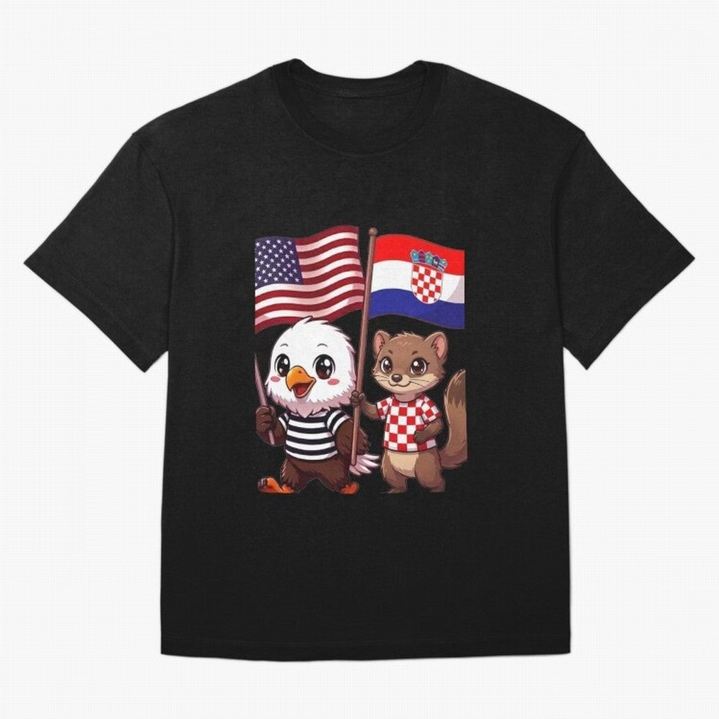 The American eagle and its friend, the Croatian marten Oversized T-Shirt Elevate Match Day Hype around FIFA World Cup 2026 Group Stage, Haaland, Argentina and Brazil, Stadium Memories, Football Loyalty, International Chants and Championship