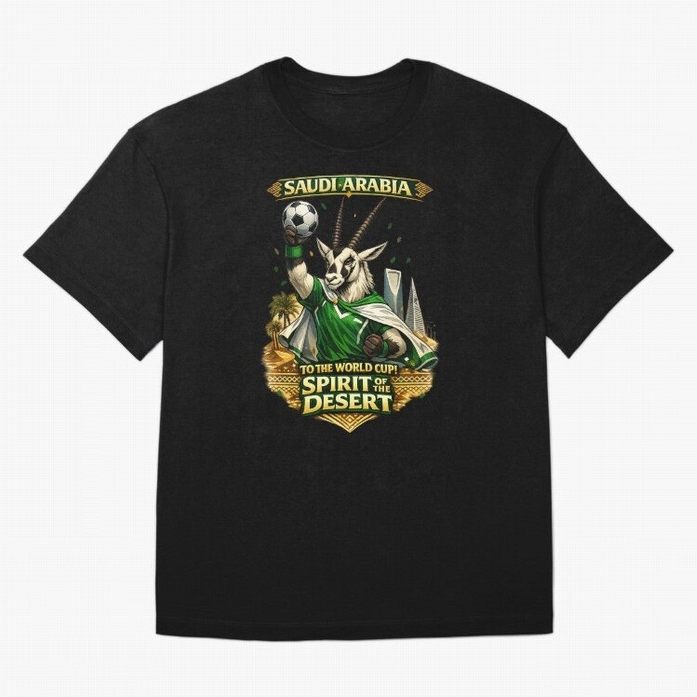 Saudi Arabia World Cup Desert Spirit Oversized T-Shirt Make Your Look Match the FIFA World Cup 2026 Journey through CR7 and Messi Highlights, England Pride, Football Festival Excitement, Trophy Ambitions, Country Rivalries and Star Player Buzz;
