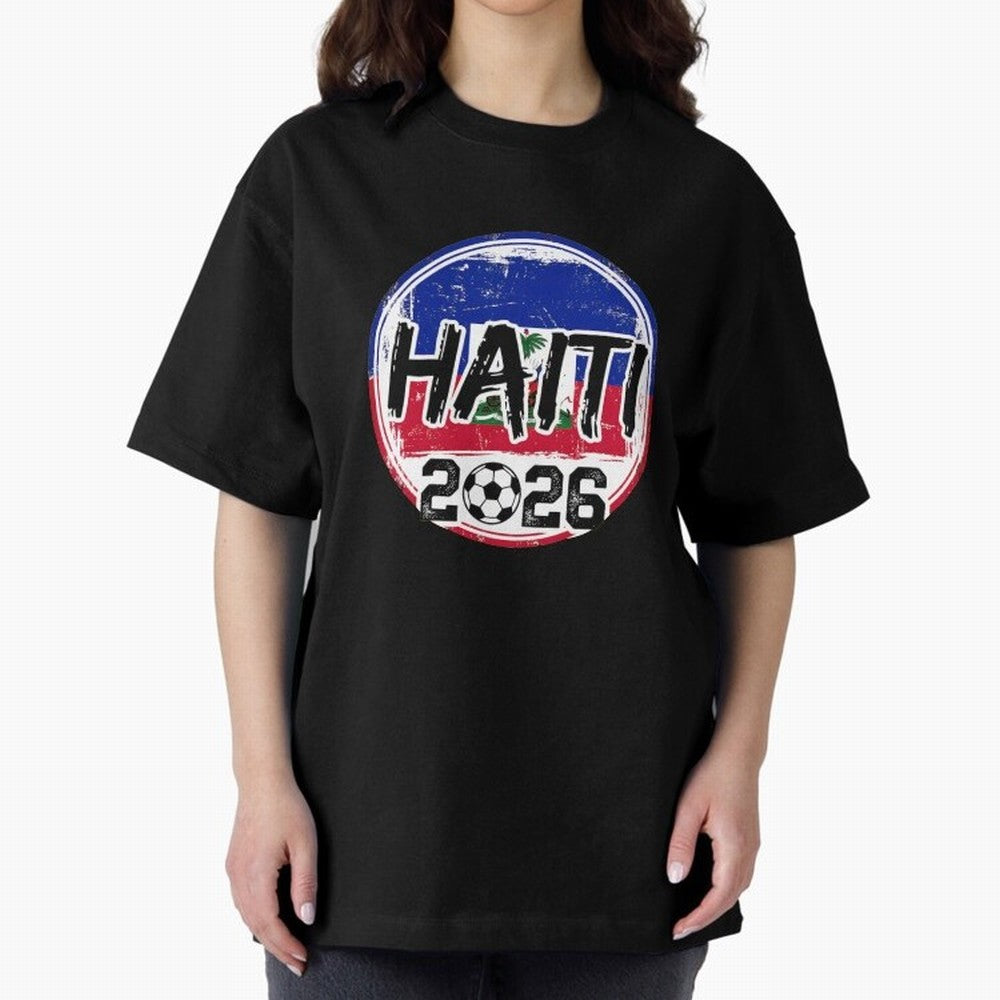 Haiti World Cup 2026 Soccer Fan Game Day T-Shirt_86605887 Oversized T-Shirt Share Match Day Hype around FIFA World Cup 2026 USA Canada Mexico, Mbappe, Argentina and Brazil, Worldwide Fan Energy, Dramatic Goals, Stadium Lights and Championship