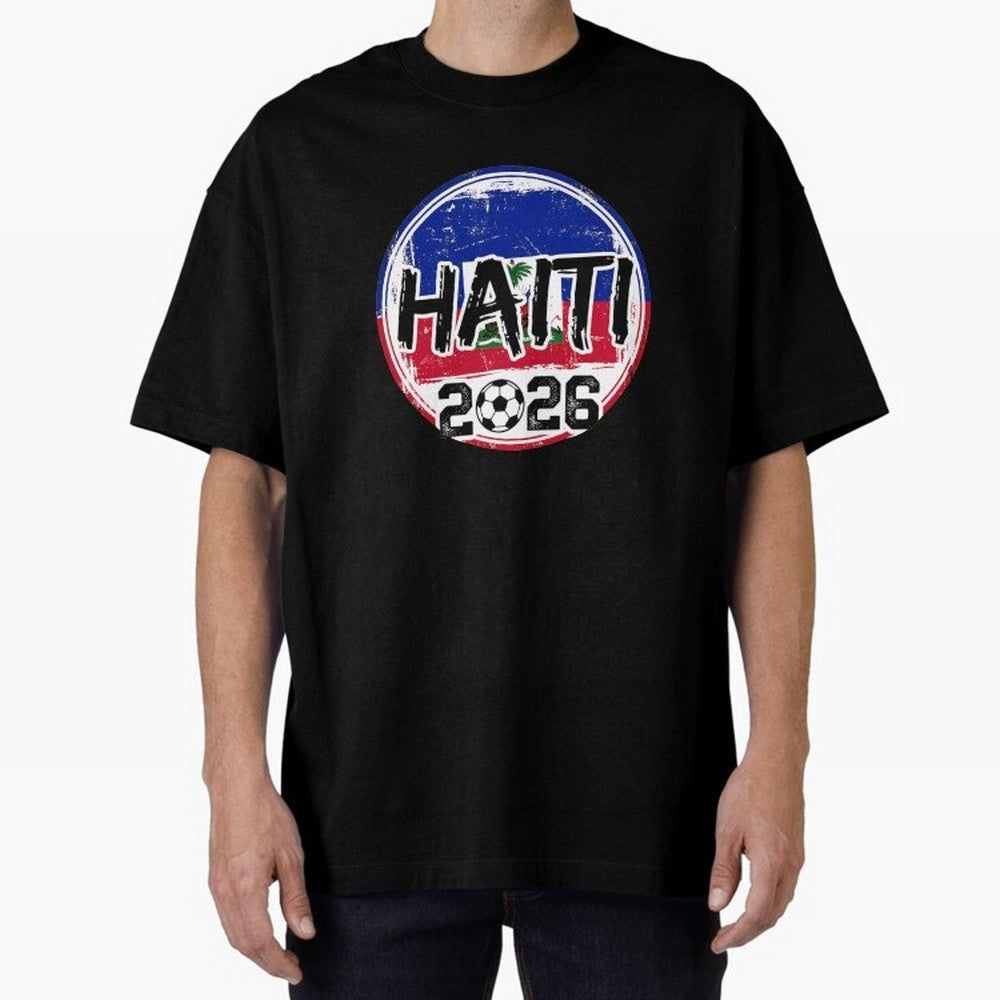 Haiti World Cup 2026 Soccer Fan Game Day T-Shirt_86605887 Oversized T-Shirt Share Match Day Hype around FIFA World Cup 2026 USA Canada Mexico, Mbappe, Argentina and Brazil, Worldwide Fan Energy, Dramatic Goals, Stadium Lights and Championship